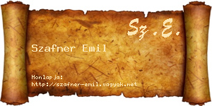 Szafner Emil névjegykártya